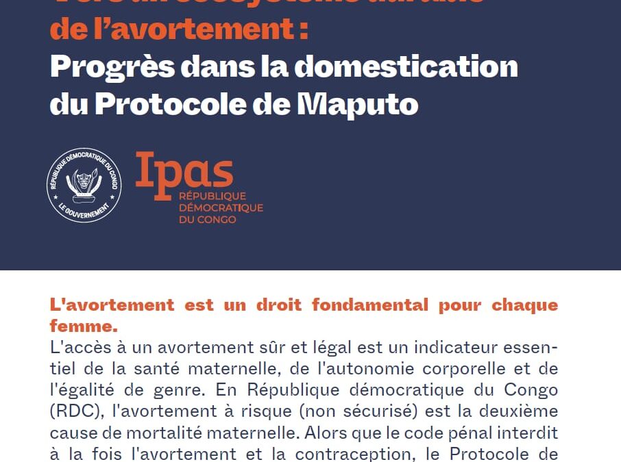 Toward a Sustainable Abortion Ecosystem: Progress on the domestication of the Maputo Protocol in the DRC